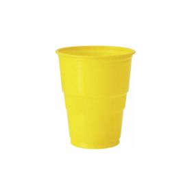 Yellow Plastic Cups 270ml, pk12