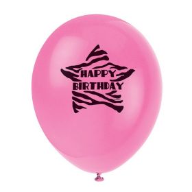 Zebra Passion Party Latex Balloons 12", pk8