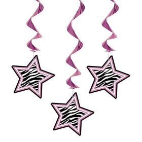 3 Zebra Passion Party Hanging Swirl Decorations