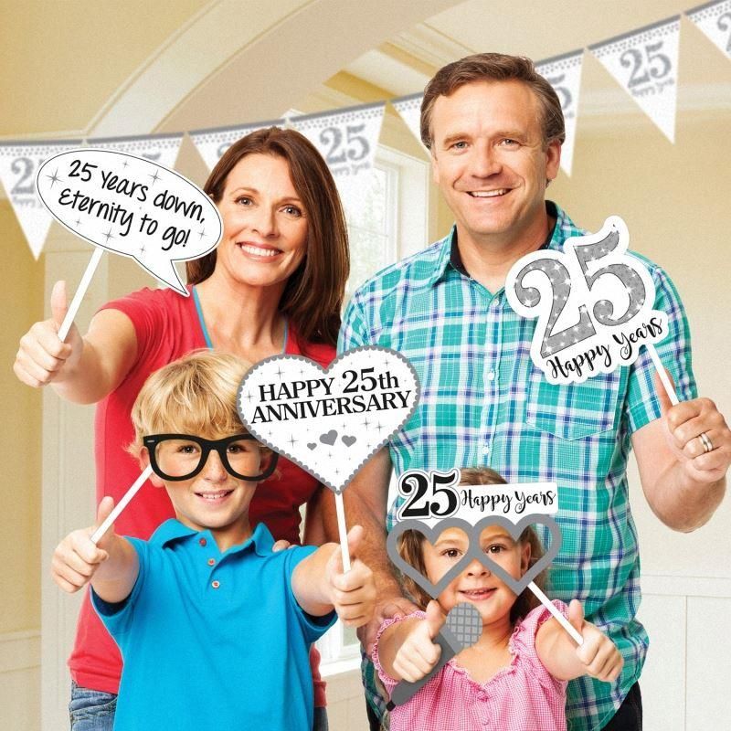 Sparkling Silver Anniversary Photo Props