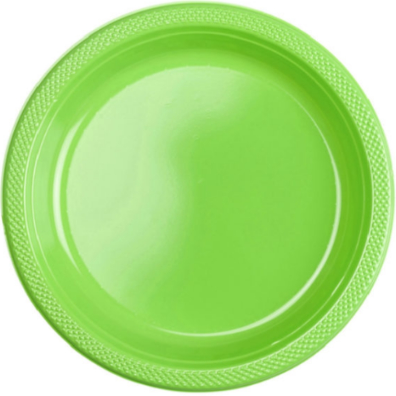 Kiwi Green Plastic Party Plates 23cm, pk20